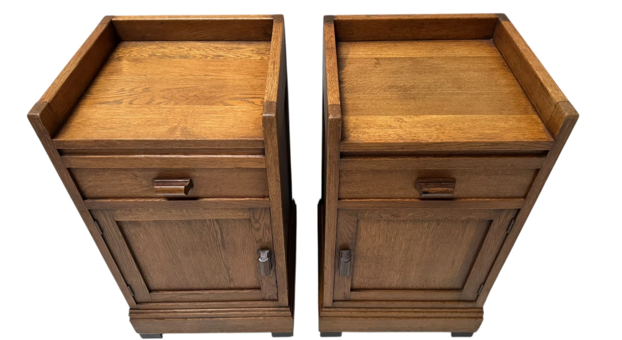 Two Art Deco Modernist Nightstands or Bedside Tables, 1920s